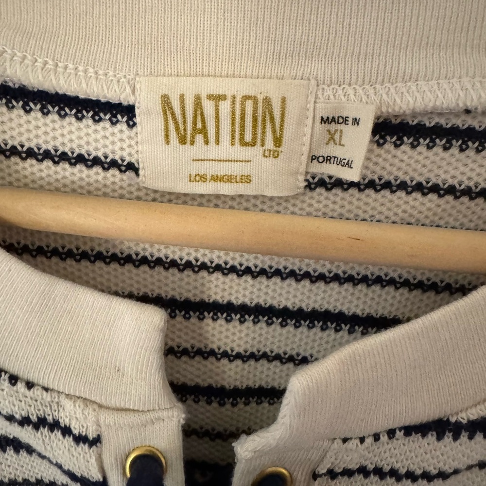 Nation LTD REEVE LACE UP TEE - FREEHAND STRIPE - Picture 10 of 11